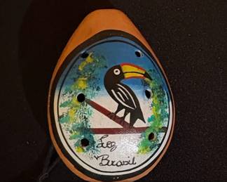 HandPainted Ceramic Ocarina with Toucan Design  Lez Brasil