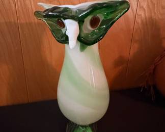 Murano Style Glass Owl Vase B