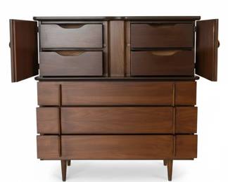 United Furniture Corporation Elegance MidCentury Modern Highboy Dresser second image