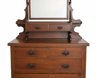 Victorian Eastlake Walnut Dresser with Mirror second image
