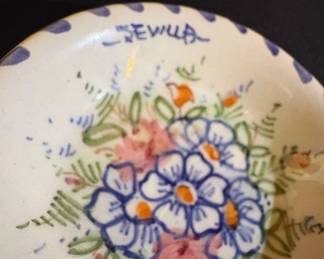 HandPainted Talavera Sevilla Spain Pottery Trinket Dish second image