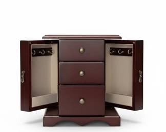 Vintage Bombay Company Mahogany Jewelry Box