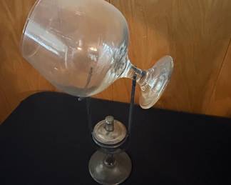 Antique Sterling Silver and Crystal Brandy Warmer