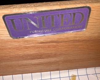 United Furniture Corporation MidCentury Modern Drawer Lowboy Dresser with Mirror fourth image