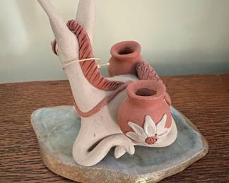 Mexican Folk Art Donkey Ceramic Figurine third image