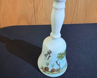 HandPainted Ceramic Bell with Desert Scene and Sauga Inscription second image