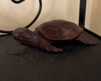 HandCarved Wooden Sea Turtle Figurine