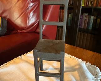 Vintage Cast Iron Ladder Back Miniature Chair