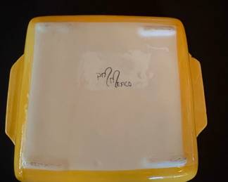 HandPainted Ceramic Casserole Dish with Peach Motif second image