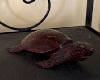 HandCarved Wooden Sea Turtle Figurine second image