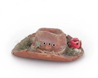 Handmade Ceramic Cowboy Hat Planter or Display Piece