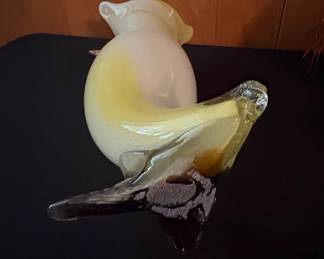 Murano Style Glass Owl Vase third image