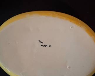 HandPainted Ceramic Fruit Dish with Metal Stand  PM Mexico second image