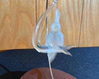 Glass Cockatoo Figurine on Stand second image