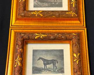 Horse Engravings in Gilt Deep Well Frames