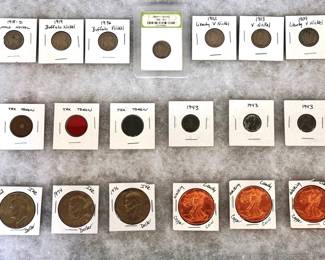 Buffalo Nickels, V-Nickels, Tokens, Pennies, Dollars and Copper Rounds