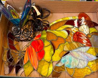 Stained Glass Sun Catchers and Lamp