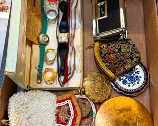 Watches, Compacts, Vintage Clutch purses