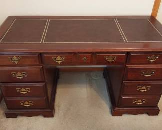 Broyhill desk with leather inlay. 