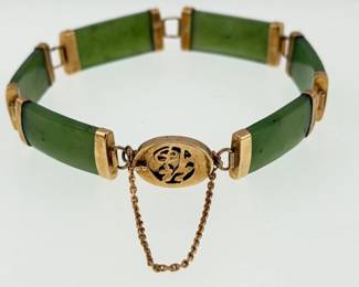 14kt jade longevity link bracelet