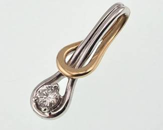 Sterling, 14kt diamond pendant