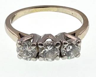 14kt diamond 3 stone ring