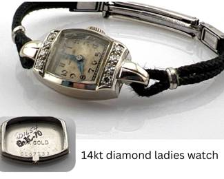 14kt diamond ladies watch