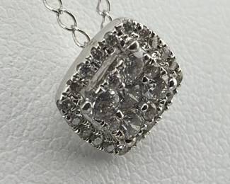 14kt white gold and diamond pendant; approx. 1/3 ctw.