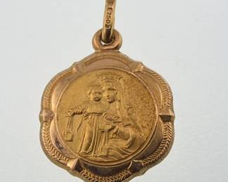 18kt pendant or religious charm