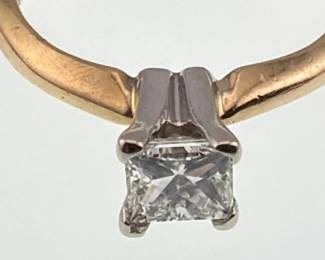 14kt diamond solitaire ring; 1/2 ctw.