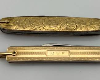 Vintage 14kt pocket knives