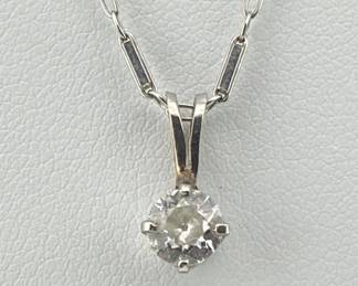 14kt white gold and diamond 19"L necklace (approx. 1/3 ctw)