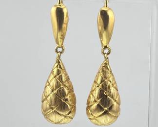 Italian 18kt textured drop earrings