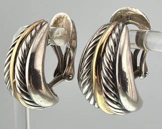 David Yurman 18kt, sterling earrings