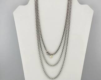 David Yurman 14kt, sterling box 60"L chain