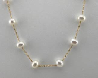 14kt pearls by yard 17"L necklace