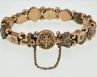 14kt Victorian slider bracelet
