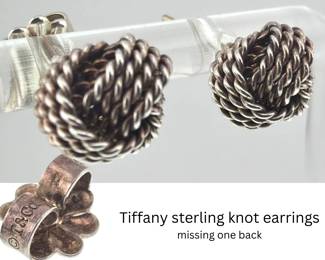 Tiffany sterling knot earrings