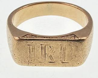 14kt monogrammed signet ring from 1918