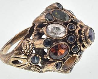 18kt Princess or Harem multi gemstone ring