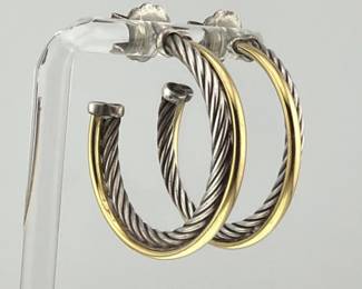 David Yurman 18kt, sterling earrings