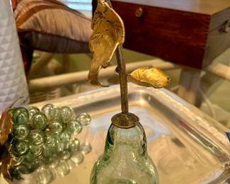 MCM Vintage 1970s Glass and Brass Decoration $65