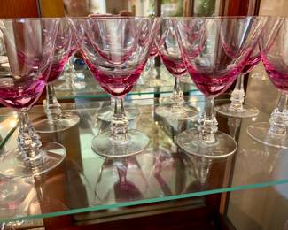 Tiffin-Franciscan Wisteria Pink Water/Wine Goblet Glass $15 each
