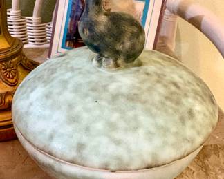 McCarty Pottery Mississippi Velveteen Rabbit Covered Candy Dish $100