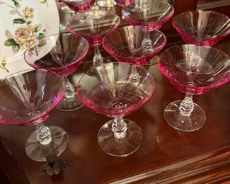 Tiffin-Franciscan Wisteria Pink Champagne Glasses $15 Each