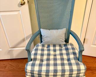 Blue Cane Chair $350