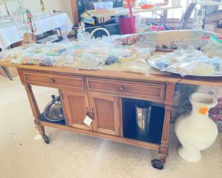 drop leaf side server, jewelry by the bag