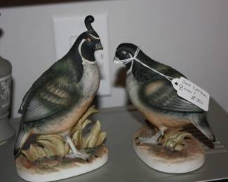 Set of Lufton quail figurines