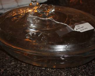 Vintage Anchor Hocking amber dish w/lid