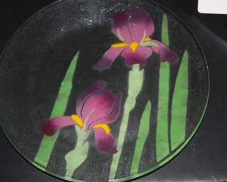 Fused glass 'Iris' plate